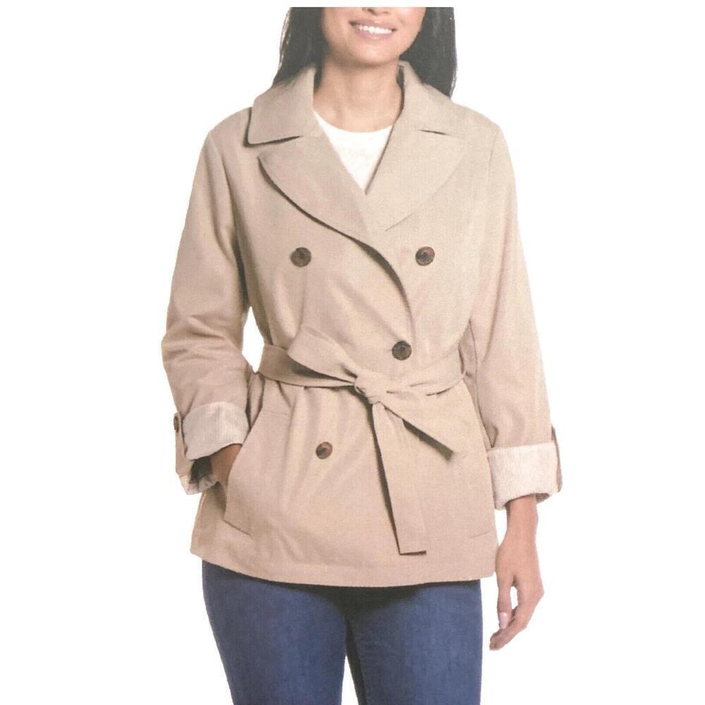 Weatherproof Women's Lightweight Double Breasted Tie Waist Trench Size S. BN